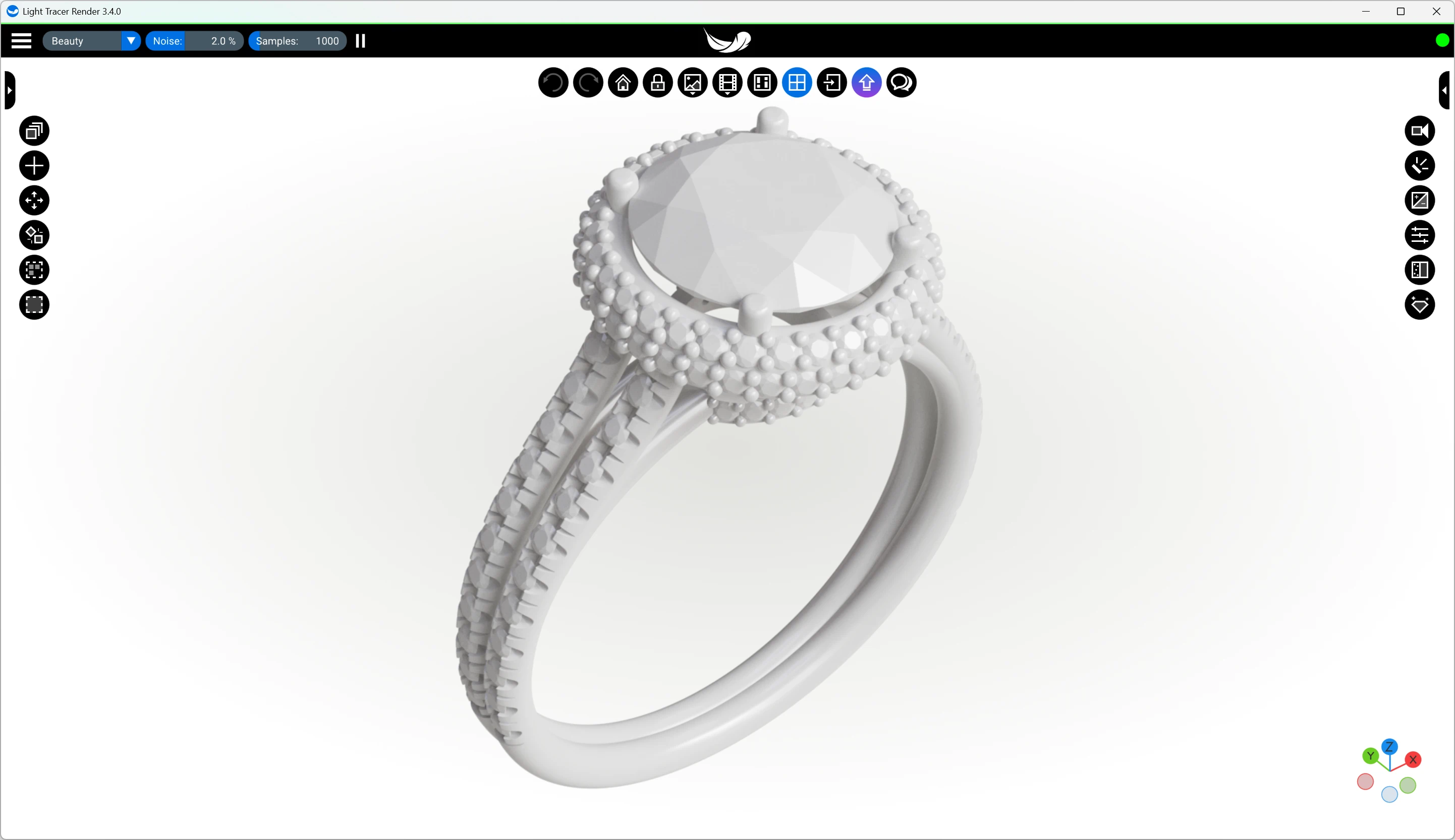 Importing the jewelry CAD model into Light Tracer Render