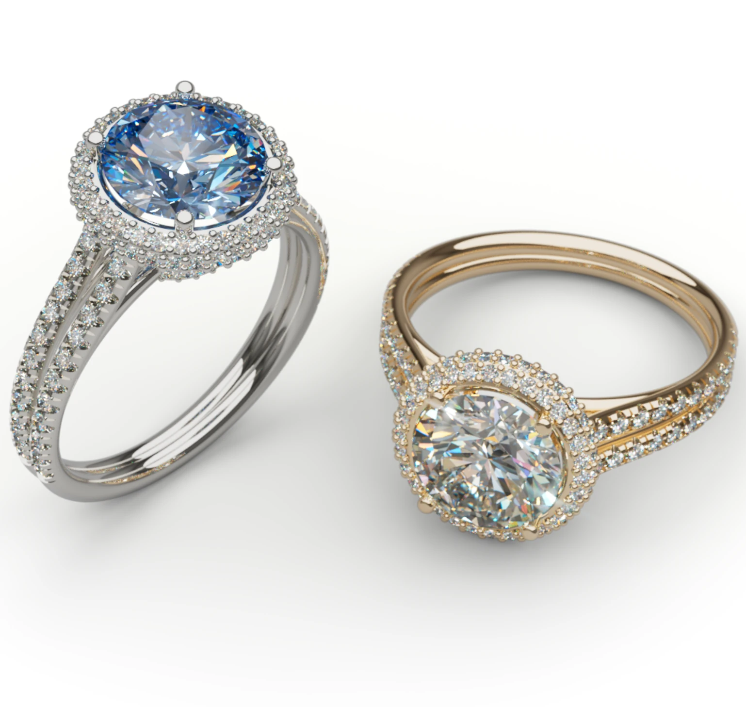 Jewelry render illustrating a clean presentation background
